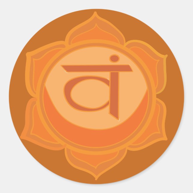 Adesivo Svadhisthana Chakra Classic Round Sticker, brilhan (Frente)