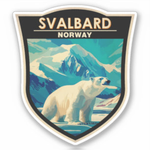 Adesivo Svalbard Norway Polar Bear Viagem Art Vintage