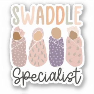 Adesivo Swaddle Especialista em L&D NICU Menino Mãe