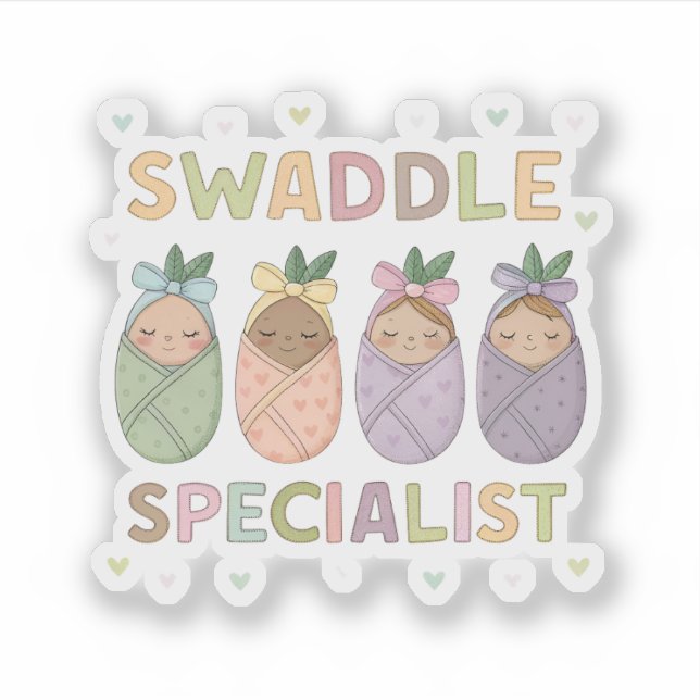 Adesivo Swaddle Specialist Pastel Baby Illustration (Frente)