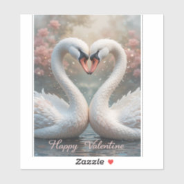 Adesivo Swan Love Valentine Elegant Romantic Bird 