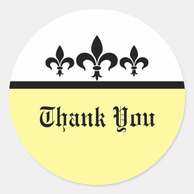Adesivo Swankur Fleur De Lis Obrigado Stickers, Amarelo (Frente)