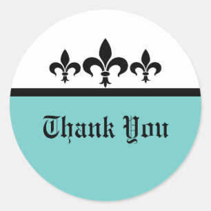 Adesivo Swankur Fleur De Lis Obrigado Stickers, Aqua