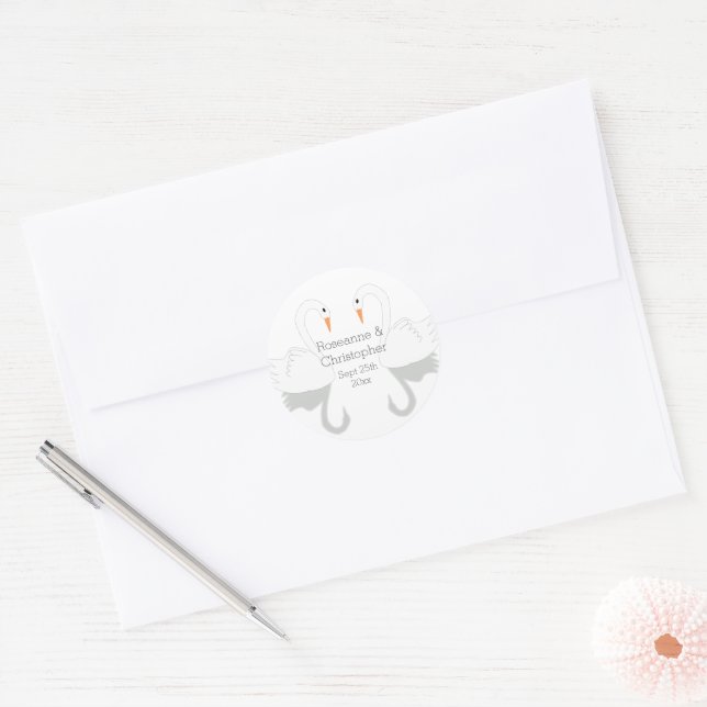 Adesivo Swans Design Wedding (Envelope)