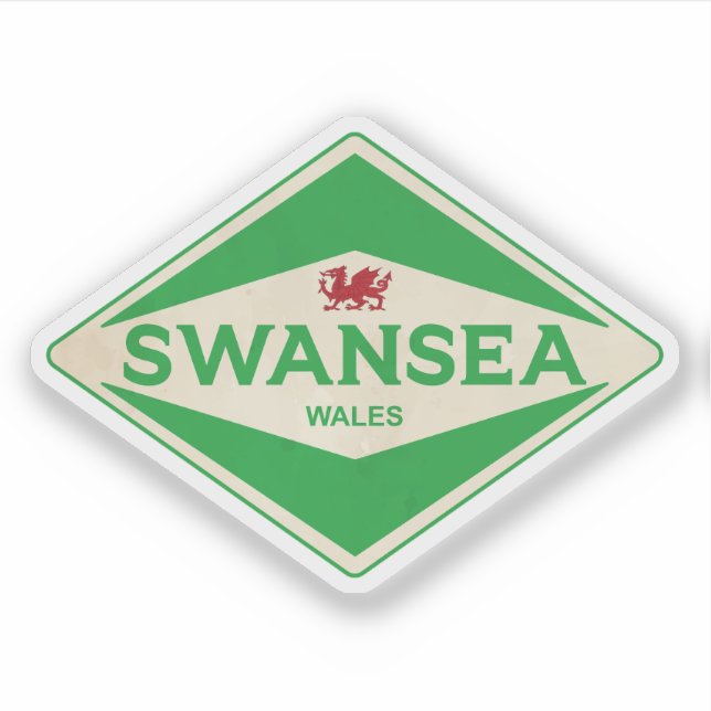 Adesivo Swansea Wales Vintage (Frente)