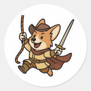 Adesivo Swashbuckler Corgi - Estilo e Palavra