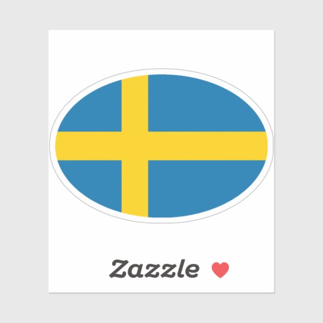 Adesivo Sweden Flag Oval (Folha)