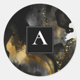 Adesivo Sweep Primordial | Design Abstrato Dourado Preto