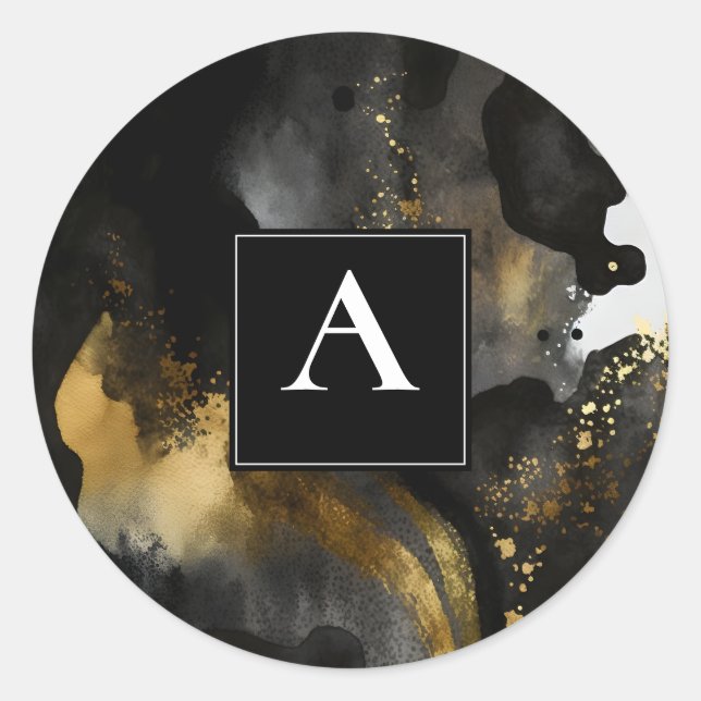 Adesivo Sweep Primordial | Design Abstrato Dourado Preto (Frente)