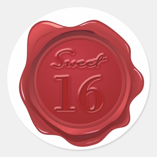 Adesivo Sweet 16 Birthday Faux Wax Seal (Frente)