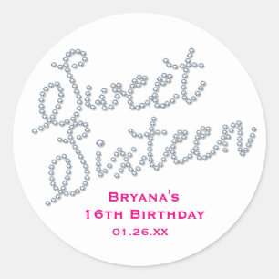 Adesivo Sweet 16 Dezesseis Diamante & Diamantes