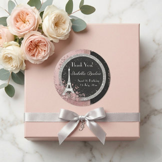 Adesivo Sweet 16 Parisian Ombre Eiffel Tower Birthday Pink