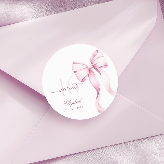 Adesivo Sweet 16 Pink Bow Stickers (Criador carregado)