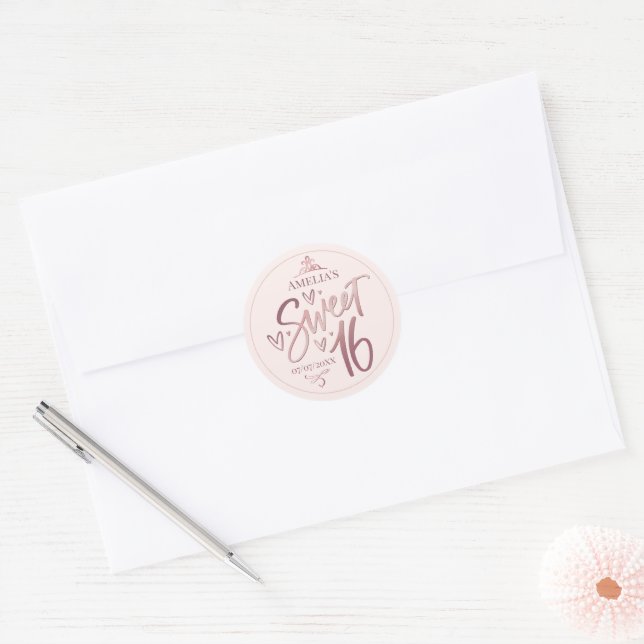 Adesivo Sweet 16 Sixteen rose gold (Envelope)