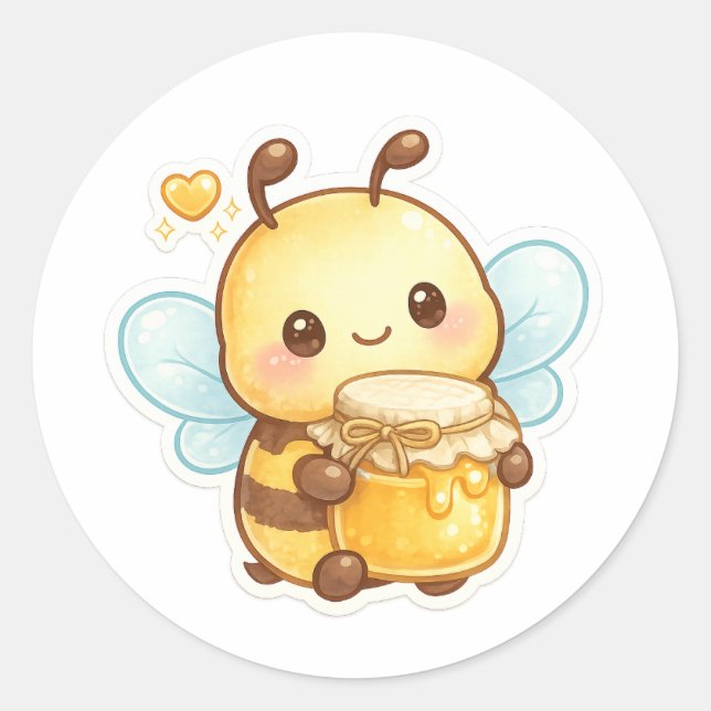 Adesivo Sweet as Honey | Cute Cartoon Bee (Frente)