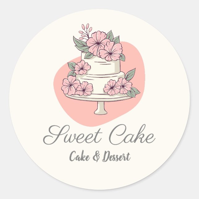 Adesivo Sweet Cake Bakery Cake & Dessert Logo (Frente)