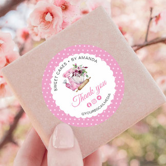 Adesivo Sweet Cakes Pink Thank you