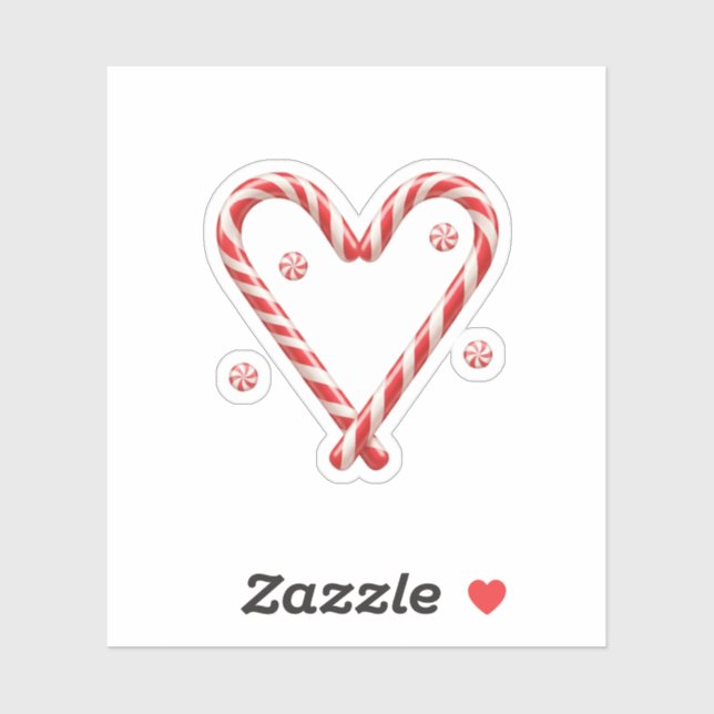 Adesivo Sweet Candy Cane Heart Christmas Love  (Folha)