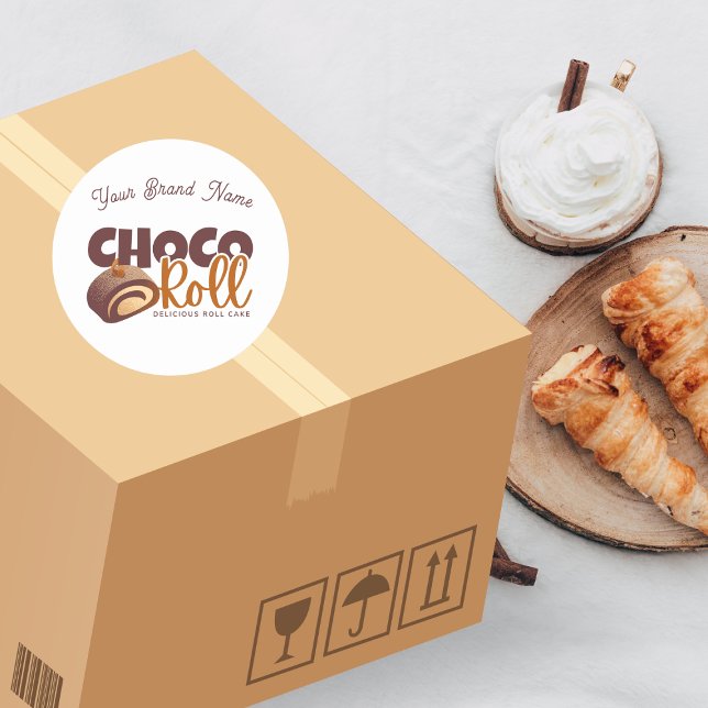 Adesivo Sweet Choco Roll Bakery Shop Logo Sticker (Criador carregado)