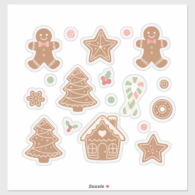 Adesivo Sweet & Cozy Gingerbread Cookies Pattern: Aestheti (Folha)