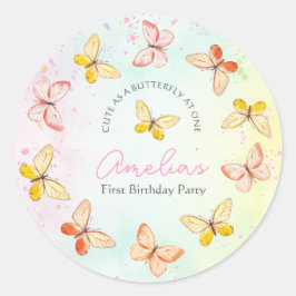 Adesivo Sweet Flutter 1st Birthday Party