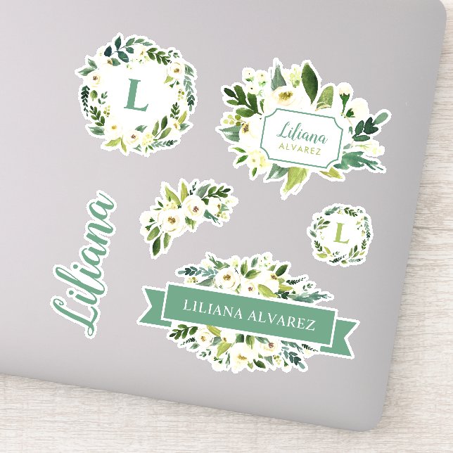 Adesivo Sweet Greenery Monograma Floral (Detalhe)