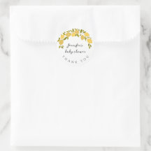 Sweet Lemon Boho Citrus Baby Shower Thank You