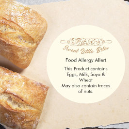 Adesivo Sweet Little Bites Bakery Food Allergy Allert