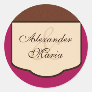 Adesivo Sweet Mocha & Fuchsia Wedding Envelope Seals