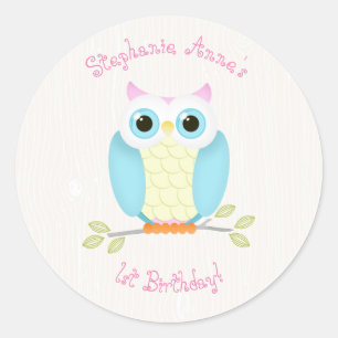 Adesivo Sweet Owl Birthday