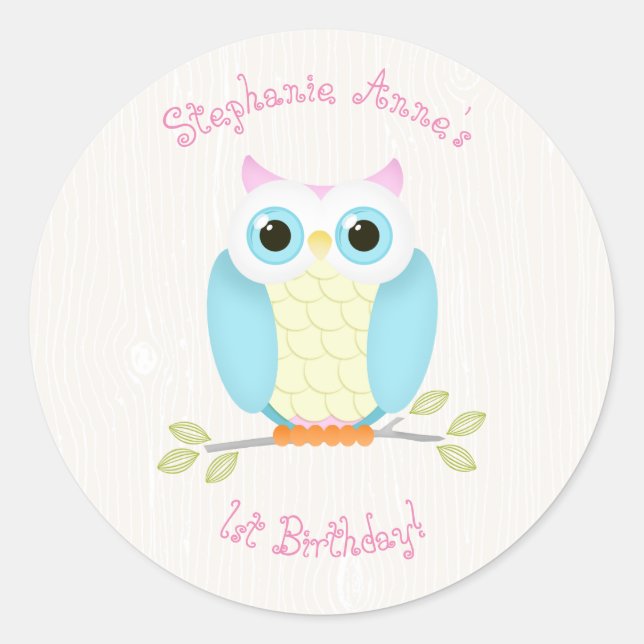 Adesivo Sweet Owl Birthday (Frente)