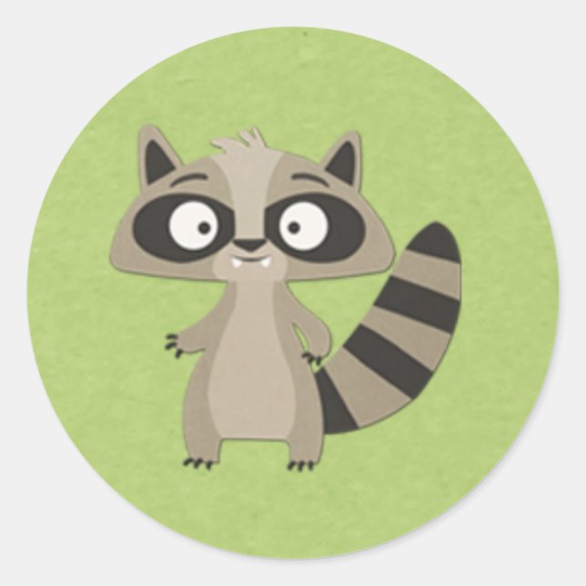 Adesivo Sweet Raccoon em Verde (Frente)