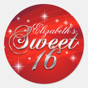 Adesivo Sweet Sixteen Brilho Vermelho Bonito