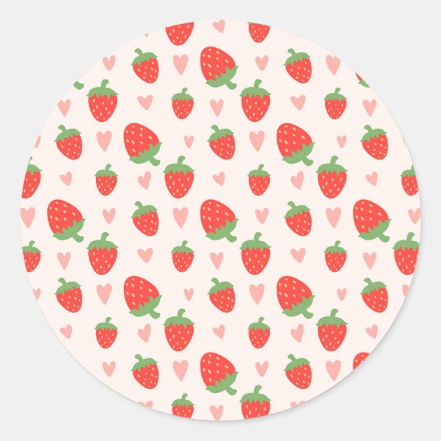 Adesivo Sweet Strawberries & Hearts Sticker (Frente)