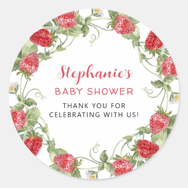 Adesivo Sweet Strawberry Obrigado (Frente)