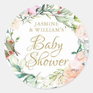 Adesivo Sweet summer roses gold script couples baby shower