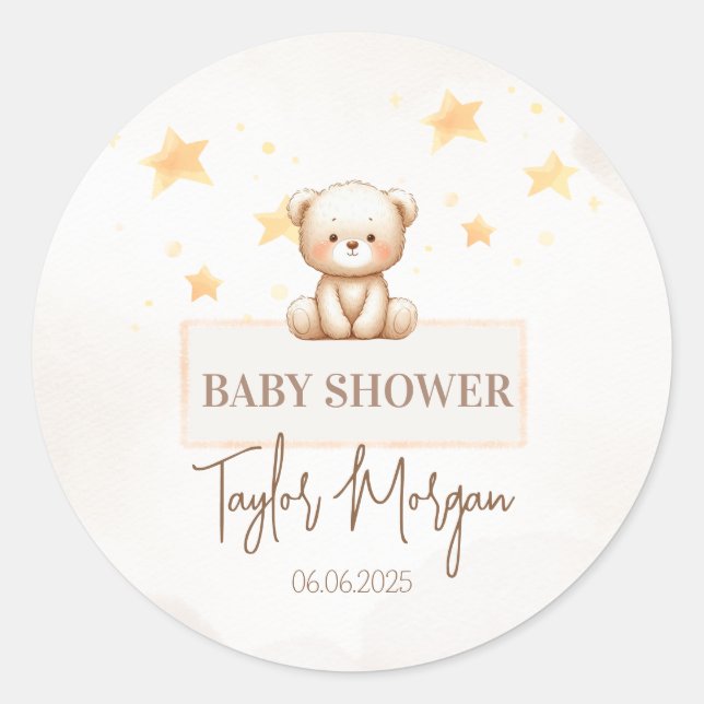 Adesivo Sweet Teddy Bear Baby Shower (Frente)