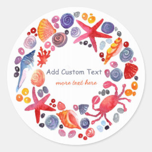 Adesivo Sweet Watercolor Beach Wreath Custom
