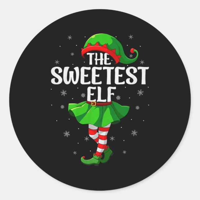 Adesivo Sweetest Elf Christmas Girls Women Elf Squad Xmas  (Frente)