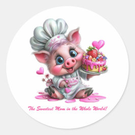 Adesivo Sweetest Mom Pig Chef Sticker