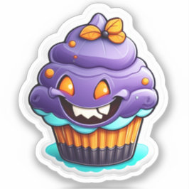 Adesivo Sweets de teia: Cupcake de Halloween