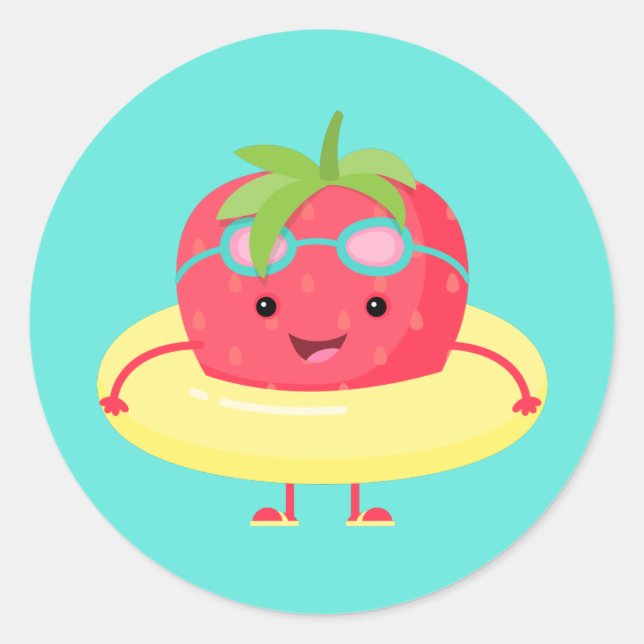 Adesivo Swimmer de Morango (Frente)