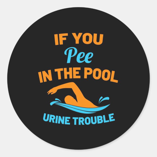 Adesivo Swimmer Pee Na Piscina (Frente)