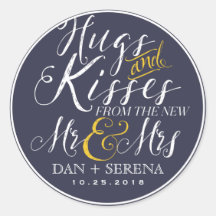 Swirl Script Sr. e Sra. Wedding Favor Sticker