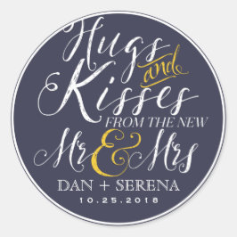 Adesivo Swirl Script Sr. e Sra. Wedding Favor Sticker