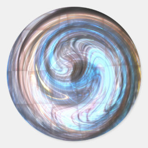 Adesivo Swirling Blue Abstrato Art