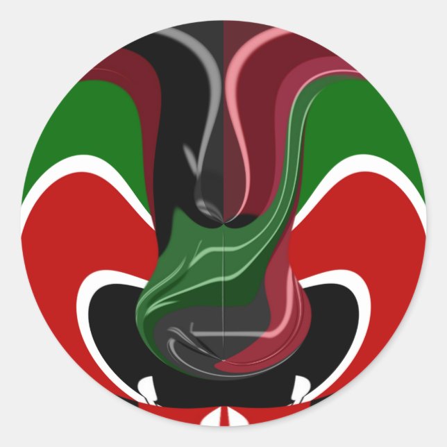 Adesivo Swirling Kenyan Flag: Uma arte moderna do Motif (Frente)