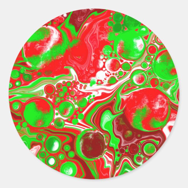 Adesivo Swirls de Natal Vermelho e Verde (Frente)