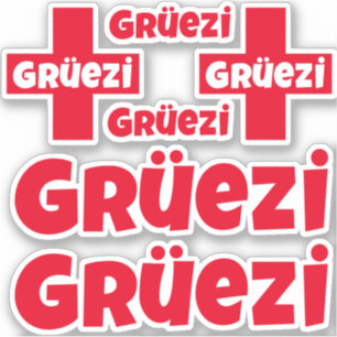 Adesivo Swiss Hello Gruezi Die-Cut Stickers