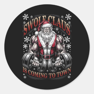 Adesivo Swole Claus Está Vindo Para Papais noeis De Natal
